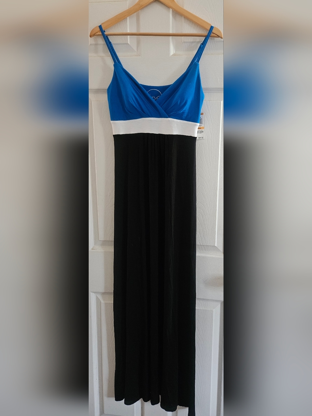Blue & Black Spaghetti Strap Maxi Dress